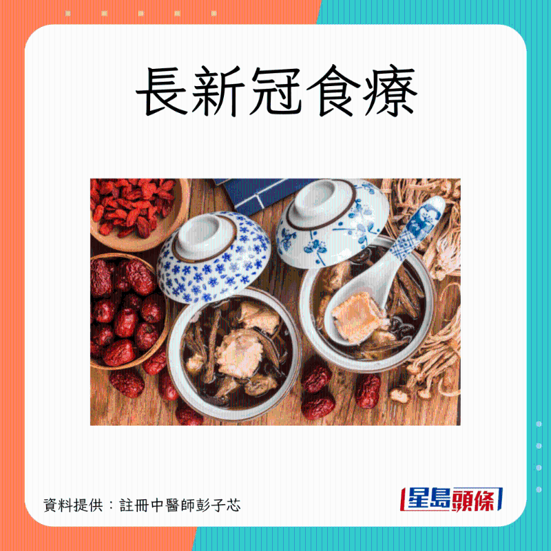 長新冠調理食療，紓緩咳嗽、疲累、腸胃不適症狀
