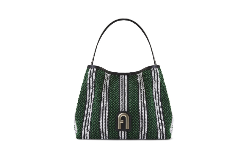 Primula条纹编织面料大型号手袋/$4,360/Furla。