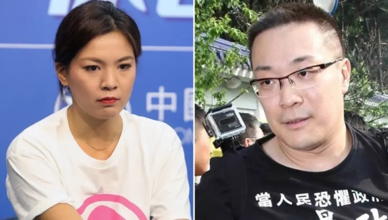 钟沛君（左）指控朱学恒（右）对她强吻。