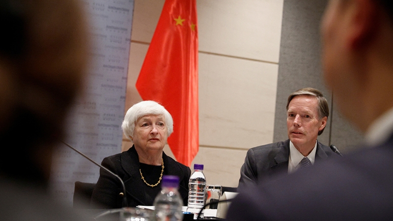 美财长耶伦周五（7日）上午在中国会见美国商界成员
