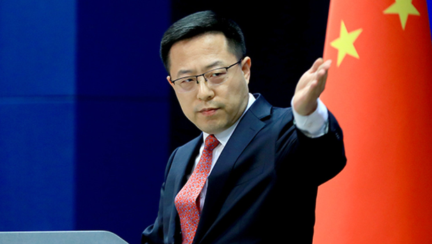 担任外交部发言人时的赵立坚。 担任外交部发言人时的赵立坚。