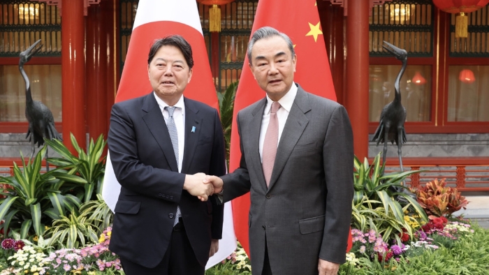 王毅今年4月在北京会见林芳正。 王毅今年4月在北京会见林芳正。