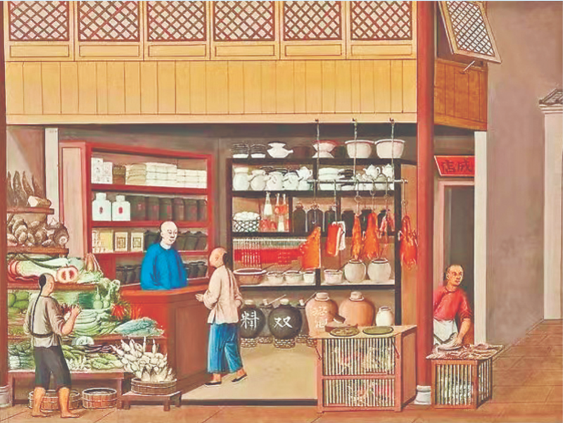 清代画作里的商铺 清代画作里的商铺