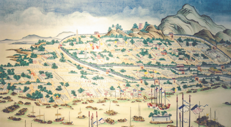 清代画作里的广州古城 清代画作里的广州古城