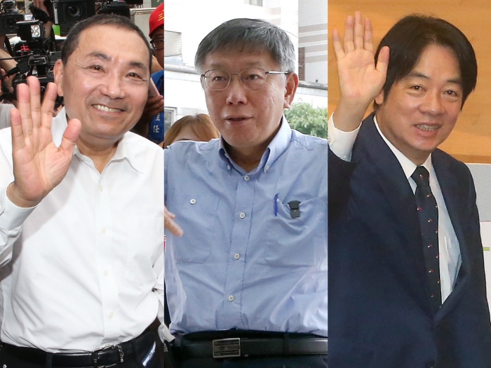 2024大选,蓝绿白分别派出侯友宜(左)、赖清德(右)以及柯文哲(中)参战 2024大选,蓝绿白分别派出侯友宜(左)、赖清德(右)以及柯文哲(中)参战