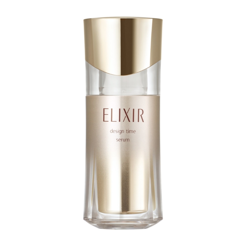 Elixir干细胞胶原再生紧致精华/$370的「弹力胶原Fill up Complex」独家成分,糅合鸢尾根萃取精华、矢车菊萃取精华、甘油等成分,有助提升胶原蛋白密度。 水芥萃取精华BG、及维他命B8复合物,带来水嫩光感肌。
