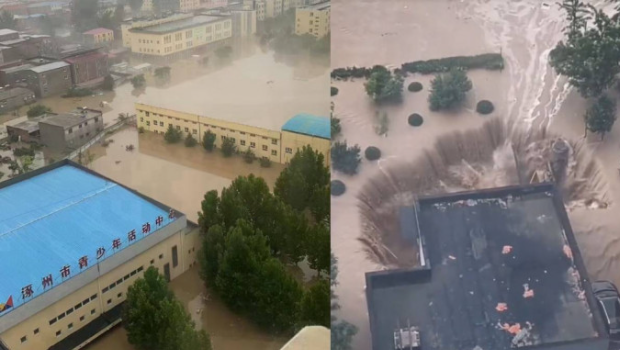 ​河北洪水│涿州屋苑地库被淹，水深四米传5千村民被困