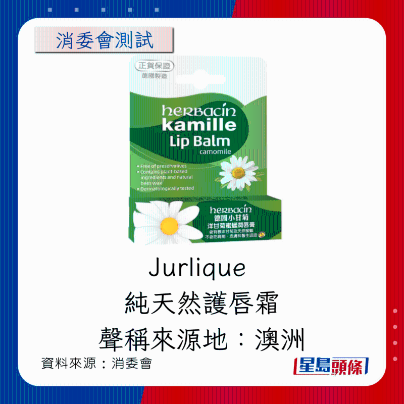 Herbacin 德国小甘菊洋甘菊蜜蜡润唇膏 Herbacin 德国小甘菊洋甘菊蜜蜡润唇膏