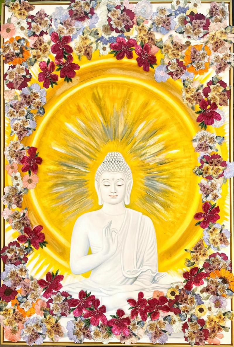 香港刺绣设计师Ada Pat作品《佛花无边》 香港刺绣设计师Ada Pat作品《佛花无边》
