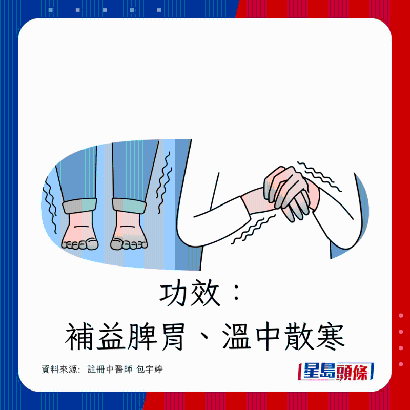 补益脾胃、温中散寒 补益脾胃、温中散寒