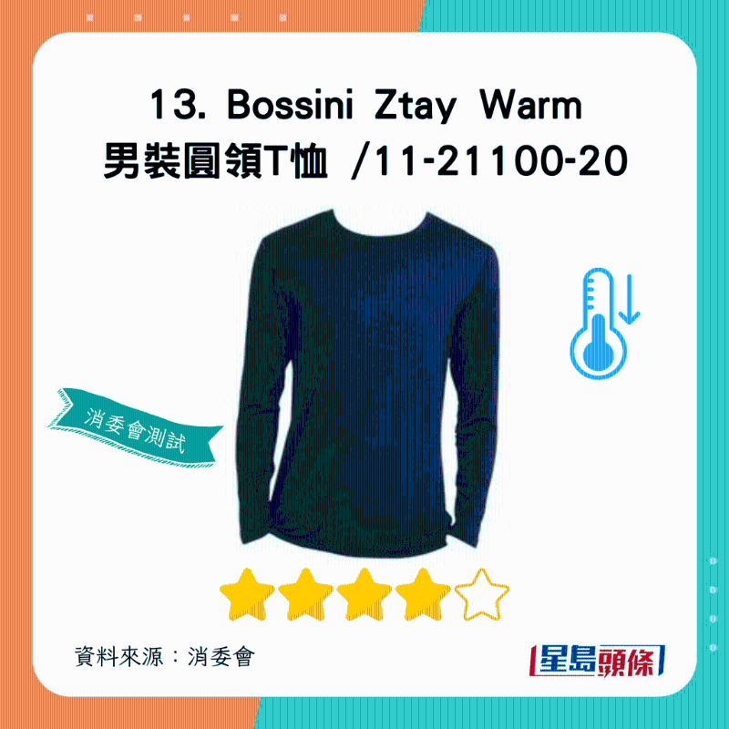 Bossini Ztay Warm 男装圆领T恤:总评获4星 Bossini Ztay Warm 男装圆领T恤:总评获4星