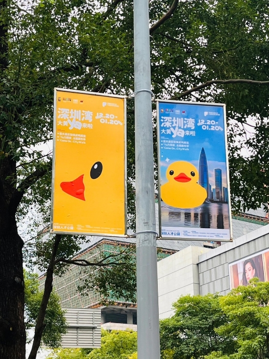 深圳湾街头已有不同宣传。 深圳湾街头已有不同宣传。