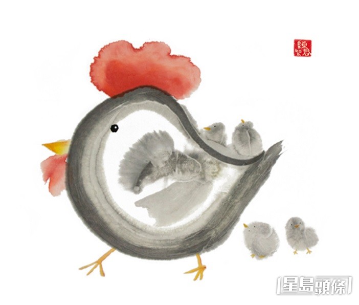 水墨公鸡画 水墨公鸡画