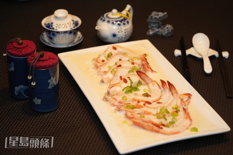 花雕蛋白蒸中虾 花雕蛋白蒸中虾