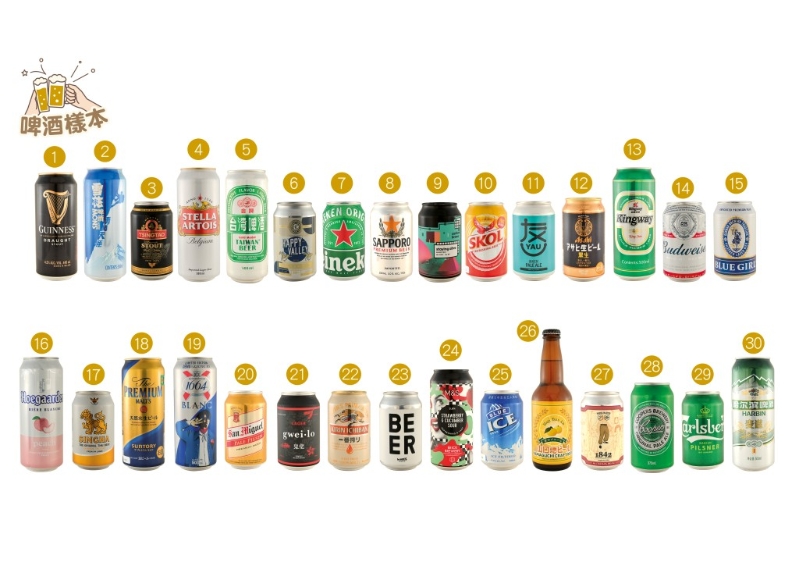 30款预先包装啤酒资料和测试结果。 消委会图片 30款预先包装啤酒资料和测试结果。 消委会图片