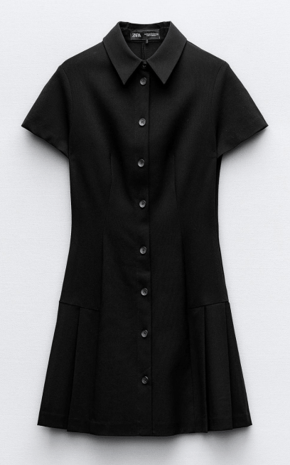 Zara黑色Shirt Dress Zara黑色Shirt Dress
