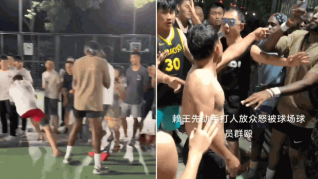 上海篮球场3非裔男子动粗惹众怒 上海篮球场3非裔男子动粗惹众怒