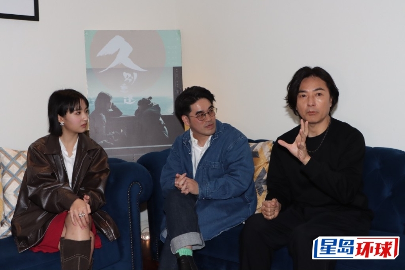 伊健跟梁礼彦导演和Natalie虽是初次合作,但已变熟络。 伊健跟梁礼彦导演和Natalie虽是初次合作,但已变熟络。