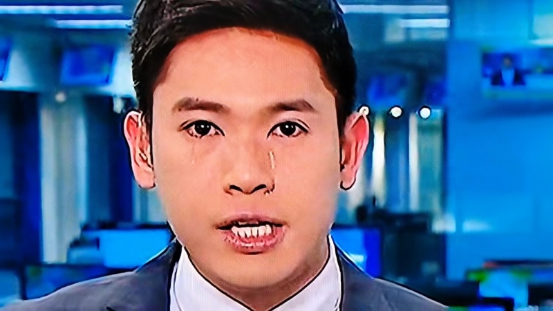 TVB主播报新闻两行眼泪直流片疯传 TVB主播报新闻两行眼泪直流片疯传