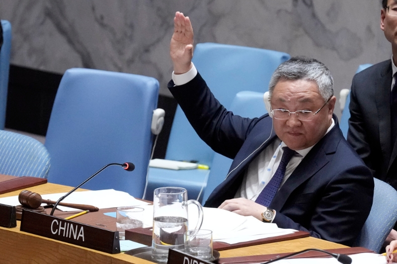 在强调「美国优先」的川普政府回归的背景下，中国在联合国存在感与影响力正在逐渐升高。图为中国驻联合国代表傅聪在联合国安理会上。（图／美联社）