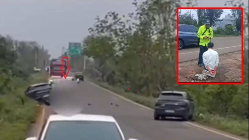张某(红箭嘴)被羊某撞倒及辗过死亡。抖音@新浪新闻 张某(红箭嘴)被羊某撞倒及辗过死亡。抖音@新浪新闻