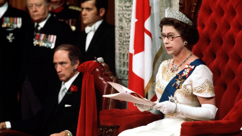 1977年，已故英女王伊丽莎白二世赴加发表“御座致辞”。