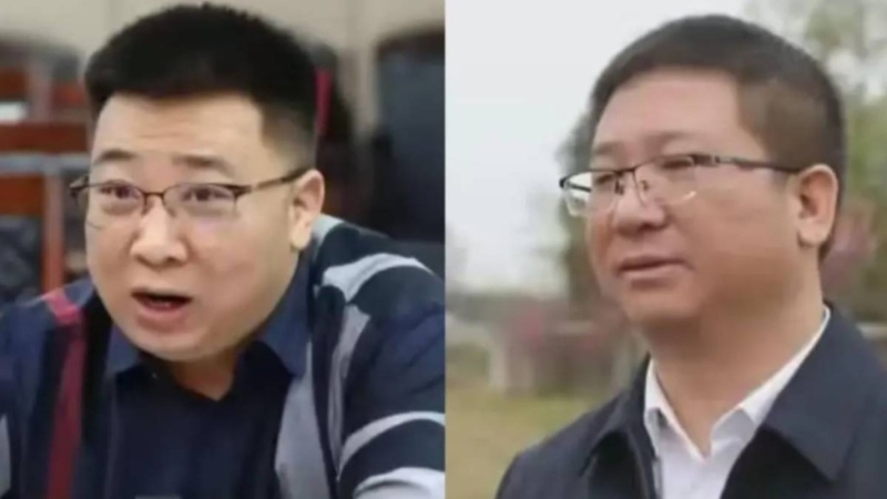 贵州出版集团原总经理蔡光辉（左）和贵定县政协副主席蔡光辉