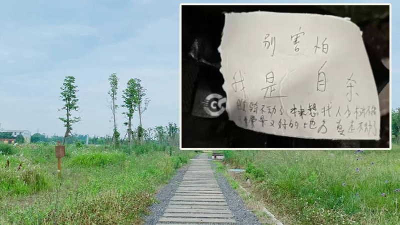 成都女子公园自缢，遗书惹“外卖骑手”猜测。
