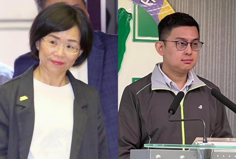 苏巧慧(左)不买单绿营议员倡议的新北普发现金，卓冠廷(右)还喊杀球得分被酸爆。