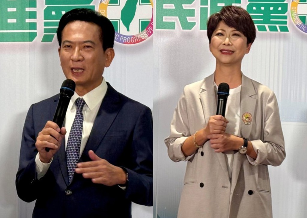 左为立委林俊宪、右为“立委”陈亭妃