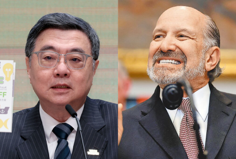 卓榮泰(左)強調5000億美元說法是絕對錯誤，但被盧特尼克(右)訪談原話影音打臉。（合成圖／示意圖／黃世麒攝、路透）
