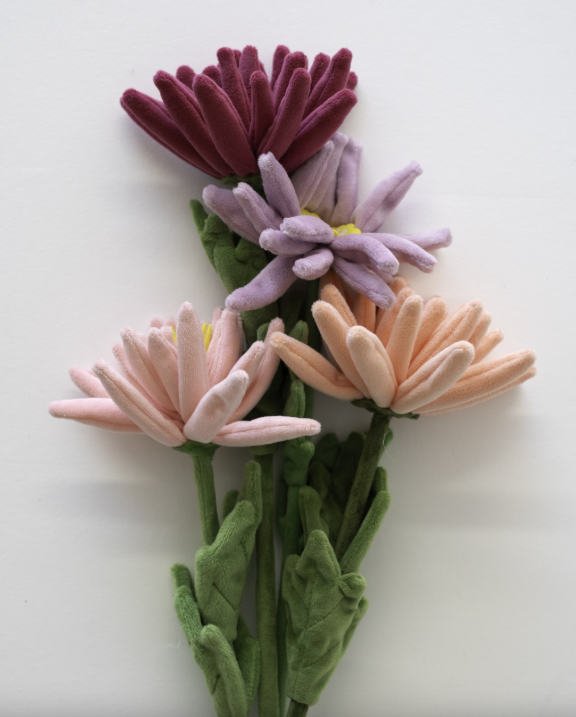 毛绒花作品：菊花。