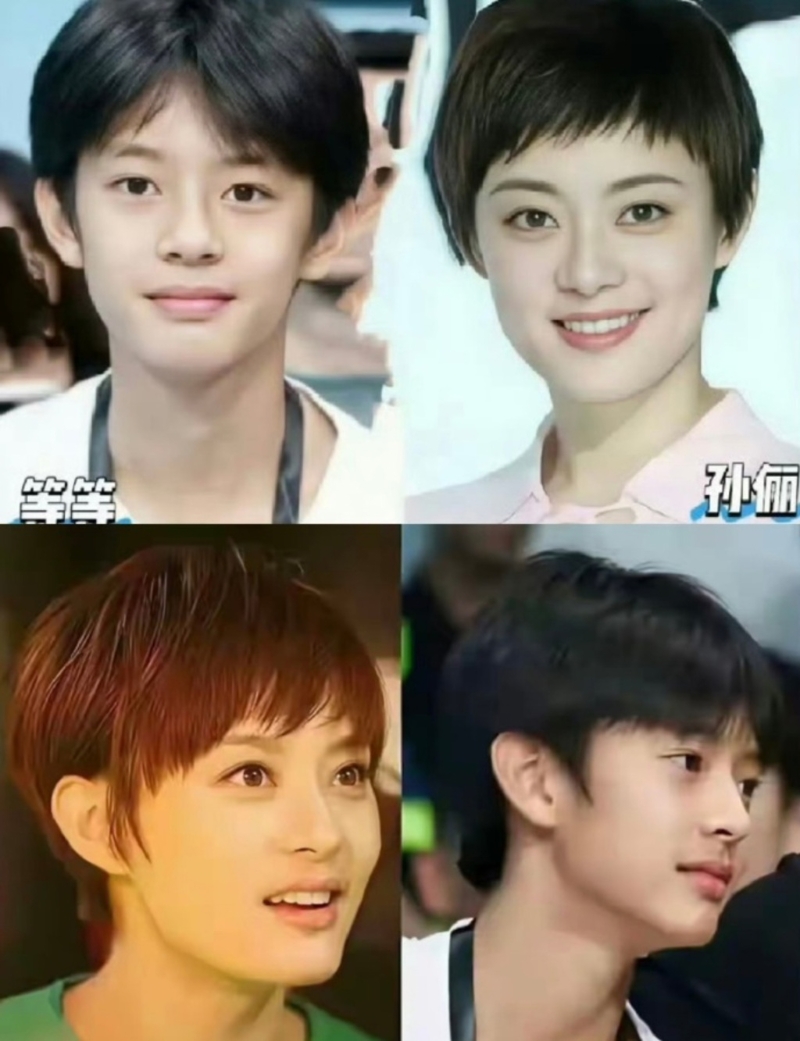 孙俪儿子等等和妈妈五官相似。
