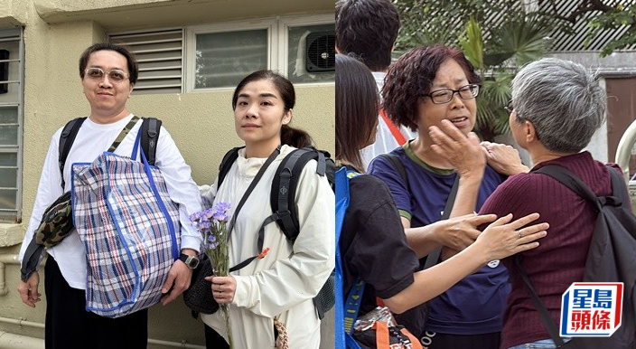 宏福苑执拾｜劫后重遇相拥而泣，居民带同鲜花悼念罹难邻居